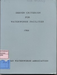 Image of Design Criterion for Waterworks Facilities