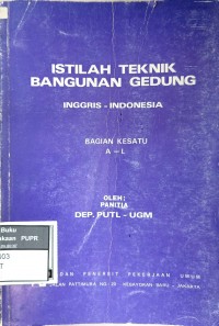 Image of Istilah Teknik Bangunan Gedung: Inggris - Indonesia