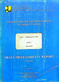 Image of Cisadane River Basin Development Feasibility Study: Draft Prefeasibility Report: Stage I Prefeasibility Study Volume 1 Main Report